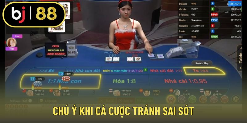 Chú ý khi cá cược tránh sai sót
